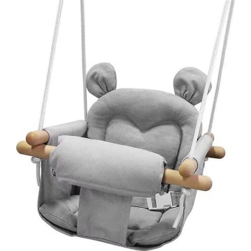 2Kids Toys - Dječja tekstilna ljuljačka siva/bukva