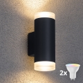 Brilagi - LED RGBW prigušivo vanjsko zidno svjetlo MATERA 2xGU10/4,8W/230V 3000K IP54 antracit + daljinski upravljač