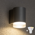Brilagi - LED RGBW s mogućnošću prigušivanja vanjska zidna svjetiljka MATERA 1xGU10/4,8W/230V 3000K IP54 siva + daljinski upravljač
