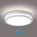 Brilagi - LED vanjska stropna svjetiljka s senzorom BENE LED/24W/230V Ø 26 cm bijela IP54