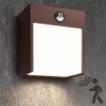 Brilagi - LED vanjsko zidno svjetlo s senzorom TERNI LED/12W/230V smeđa IP44