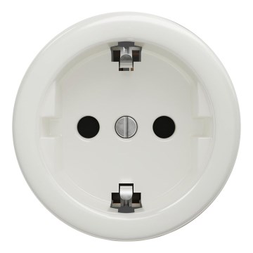 Kliklap - Retro kućna utičnica bez okvira SCHUKO 230V/16A bijela