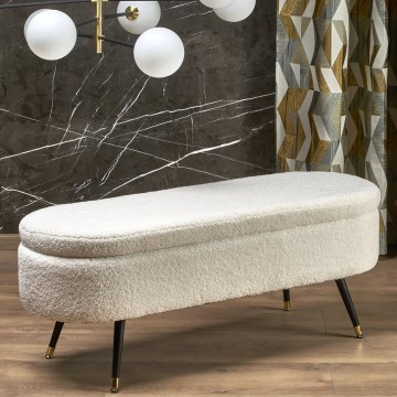 Klupa s prostorom za pohranu AVEIRO 46x120 cm bijela