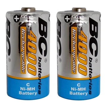 2 kom Punjiva baterija NiMH C 4000 mAh 1,2V