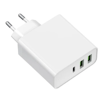 Adapter za punjenje 2xUSB-A + 1xUSB-C Power Delivery 65W/230V bijela