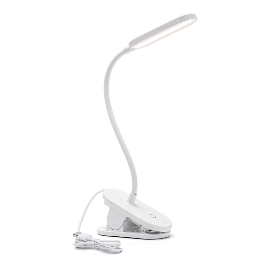 Aigostar - LED Prigušiva stolna lampa s kopčom LED/2,5W/5V bijela