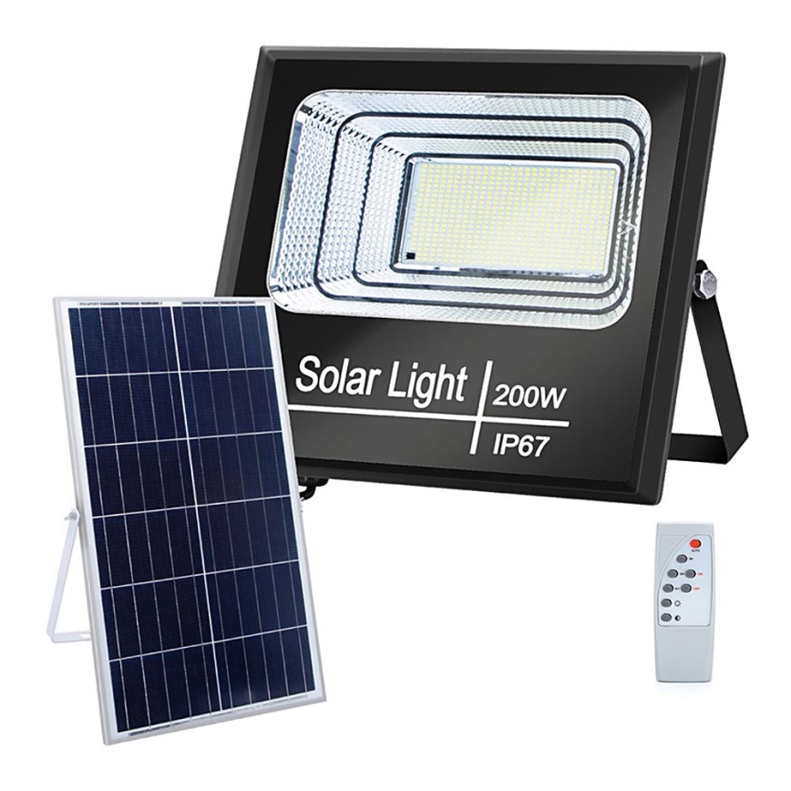 Aigostar - LED Prigušivi solarni reflektor LED/200W/3,2V IP67 + daljinski upravljač