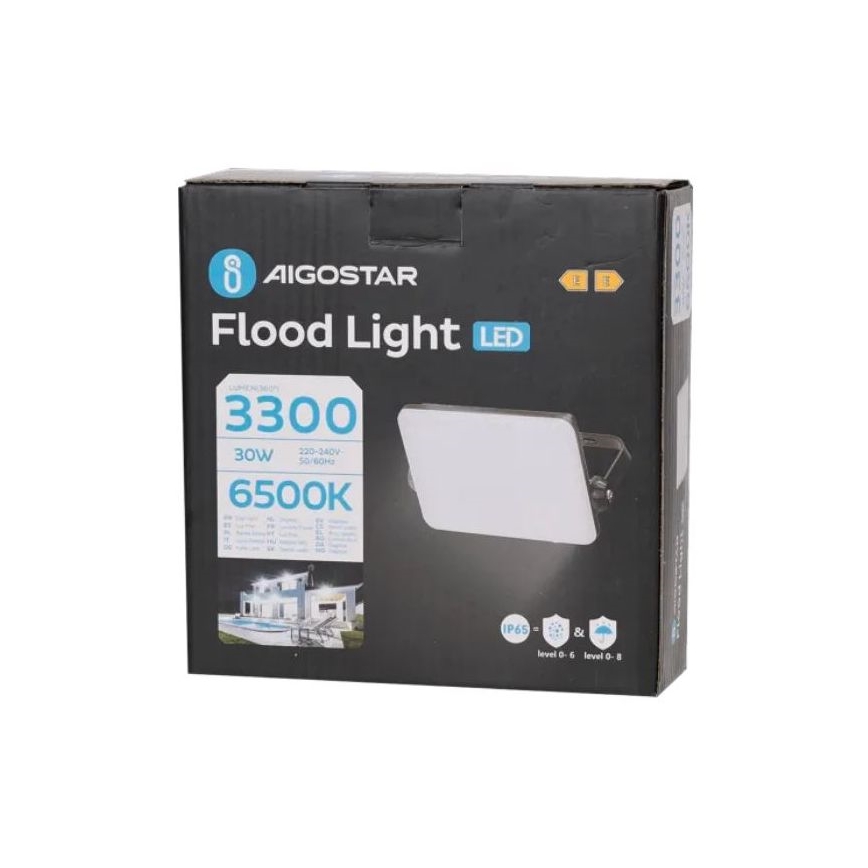 Aigostar - LED Reflektor LED/30W/230V 6500K IP65 crna