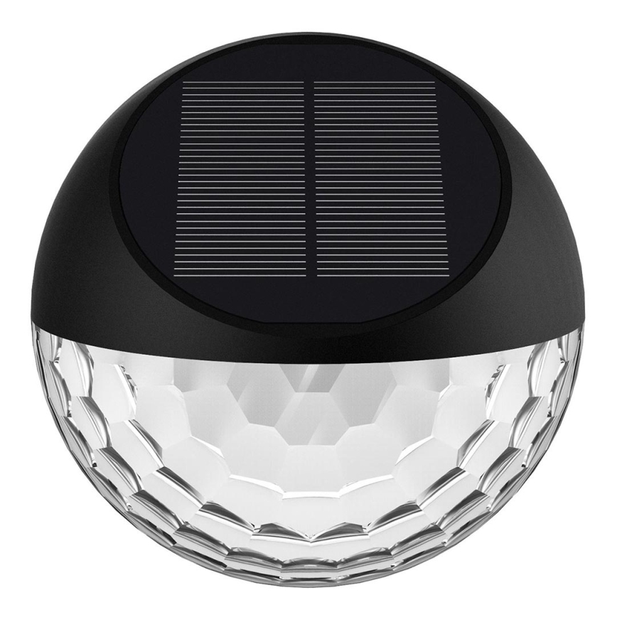 Aigostar - LED RGB Solarna zidna svjetiljka LED/2W/1,2V crna IP44