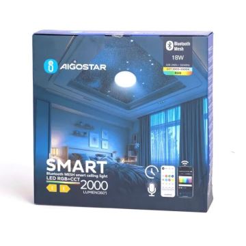 Aigostar - LED RGBW Stropna svjetiljka za kupaonicu LED/18W/230V 3000-6500K IP44 + daljinski upravljač