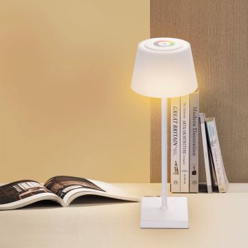 Aigostar - LED RGBW Vanjska prigušiva punjiva stolna lampa LED/4W/5V 3600mAh bijela IP54