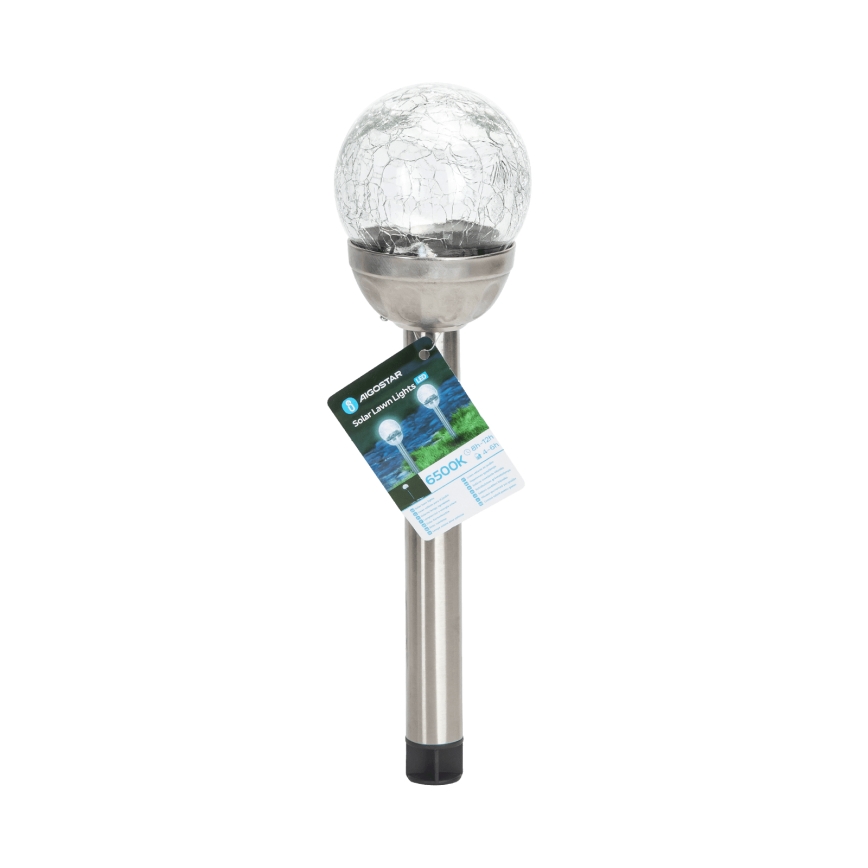 Aigostar - LED Solarna lampa LED/0,006W/1,2V 37,8cm krom 6500K IP44