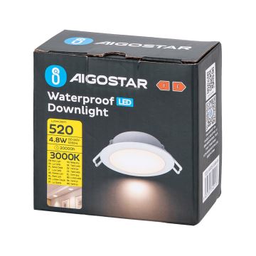 Aigostar - LED Ugradbena svjetiljka za kupaonicu LED/4,8W/230V 3000K bijela IP65