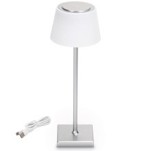 Aigostar - LED Vanjska prigušiva punjiva stolna lampa LED/4W/5V 3600mAh bijela/krom IP54