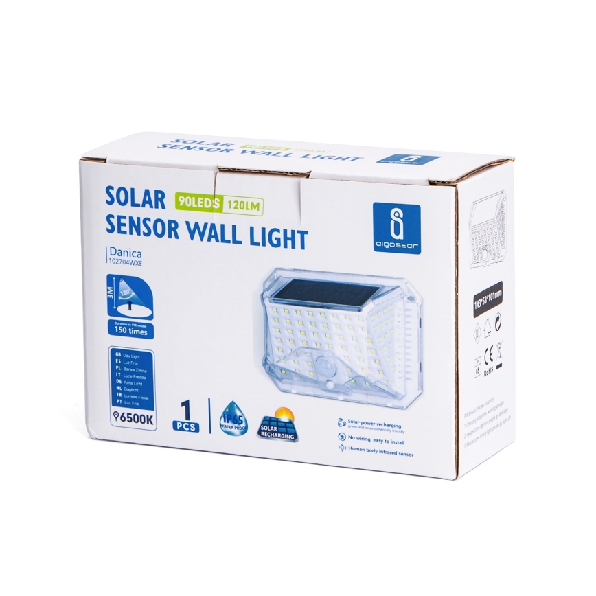 Aigostar - LED Vanjska solarna svjetiljka sa senzorom LED/1,48W/5V IP65