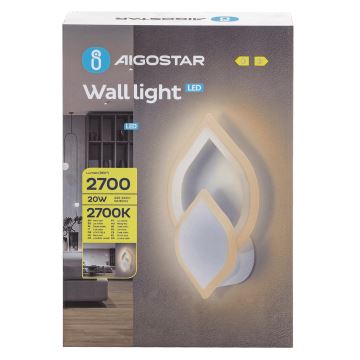 Aigostar - LED Zidna svjetiljka LED/20W/230V 2700K bijela