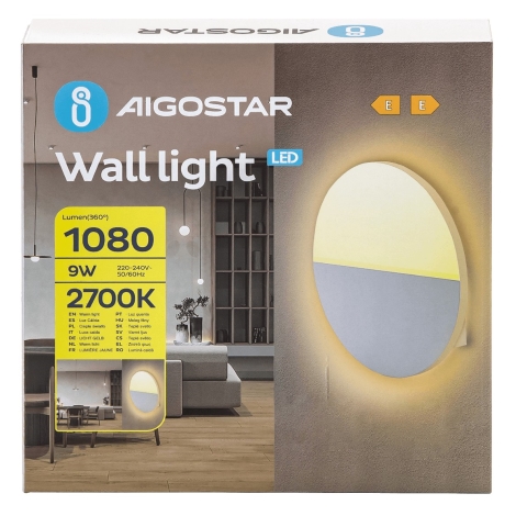 Aigostar - LED Zidna svjetiljka LED/9W/230V 2700K bijela