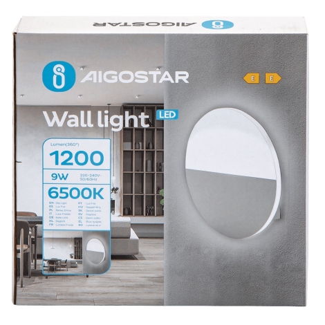 Aigostar - LED Zidna svjetiljka LED/9W/230V 6500K bijela