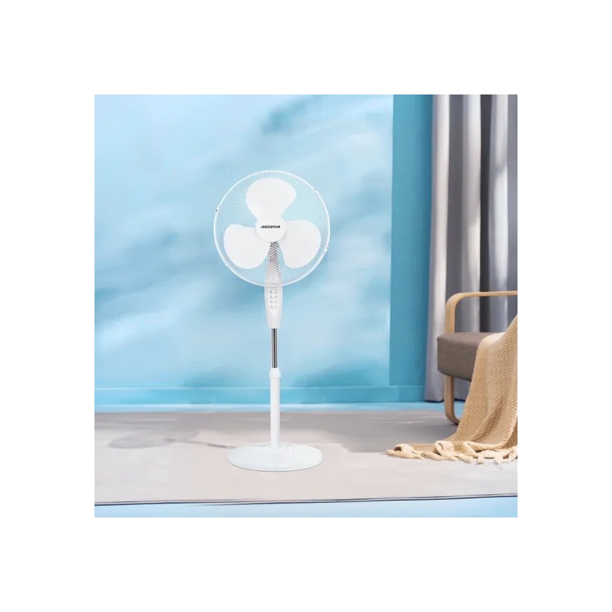 Aigostar - Podni ventilator 40W/230V bijela