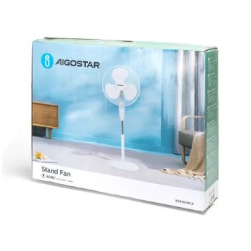 Aigostar - Podni ventilator 40W/230V bijela