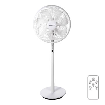 Aigostar - Podni ventilator 45W/230V bijela + daljinski upravljač