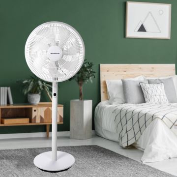 Aigostar - Podni ventilator 45W/230V bijela + daljinski upravljač