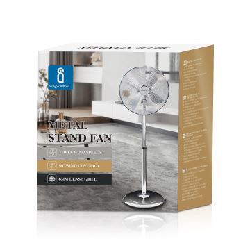 Aigostar - Podni ventilator 50W/230V 44,8 cm krom