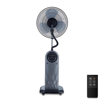 Aigostar - Podni ventilator s efektom maglice 95W/230V crna/siva + daljinski upravljač