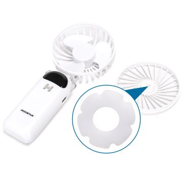 Aigostar - Punjivi ručni ventilator 4W/5V 1200mAh bijela