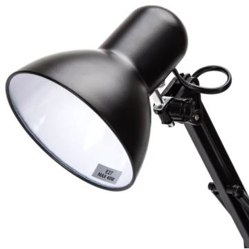 Aigostar - Stolna lampa 2u1 1xE27/40W/230V crna