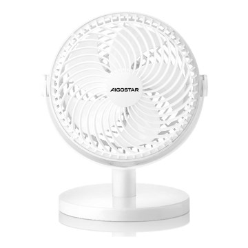 Aigostar - Stolni ventilator 3W/5V bijela