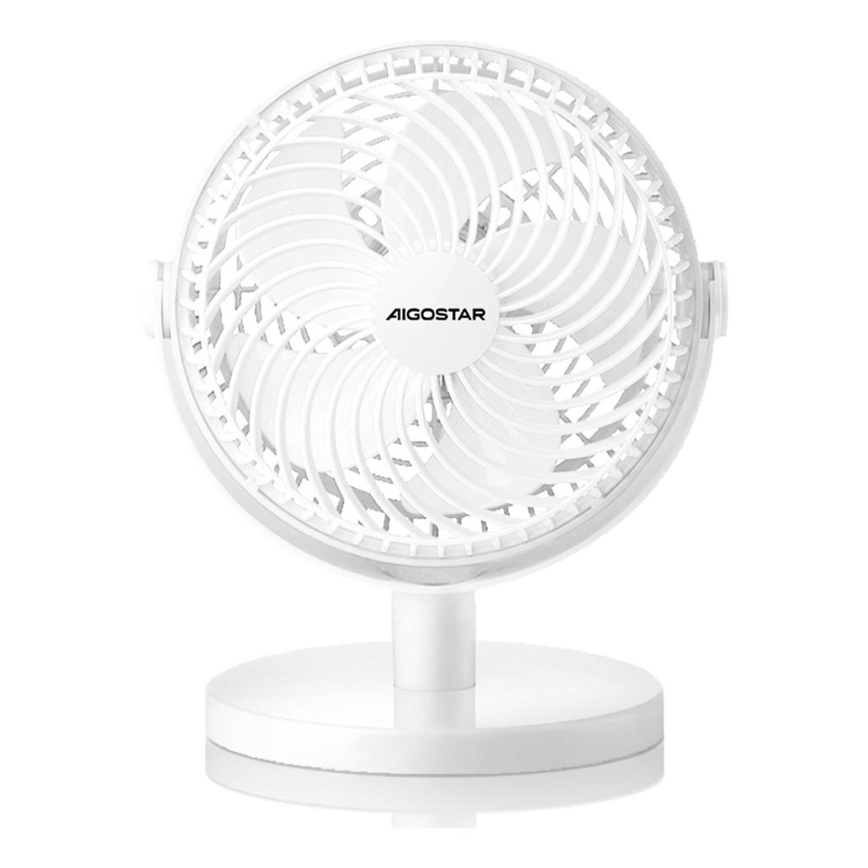 Aigostar - Stolni ventilator 3W/5V bijela