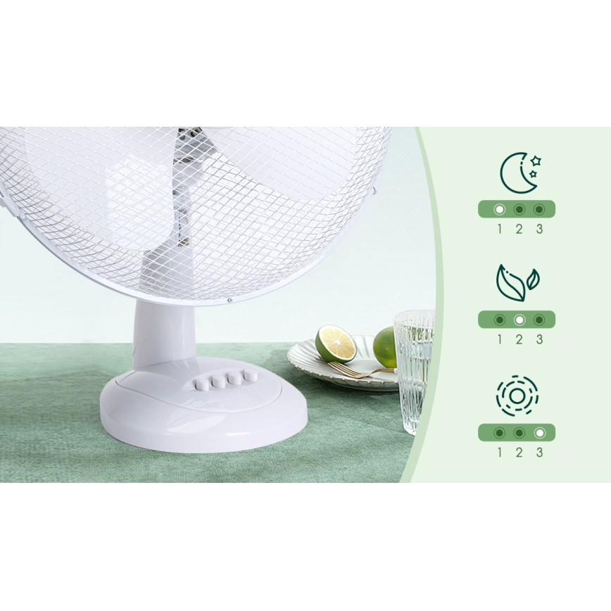 Aigostar - Stolni ventilator 40W/230V bijela