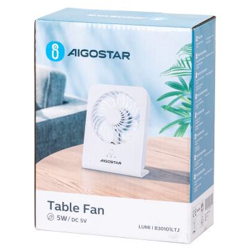 Aigostar - Stolni ventilator 5W/5V bijela