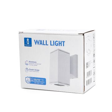 Aigostar - Vanjska zidna svjetiljka 1xGU10/230V bijela IP65 uglast