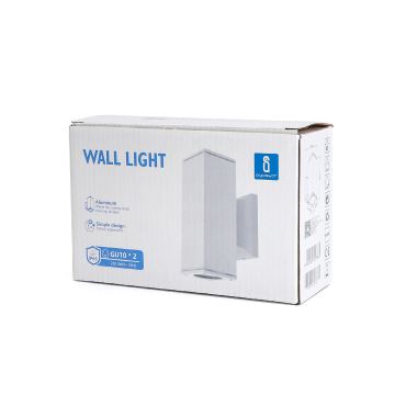 Aigostar - Vanjska zidna svjetiljka 2xGU10/230V bijela IP65 uglast