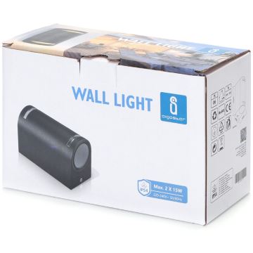 Aigostar - Vanjska zidna svjetiljka 2xGU10/35W/230V crna IP54