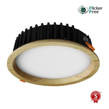 APLED - LED Ugradbena svjetiljka RONDO WOODLINE LED/12W/230V 3000K pr. 20 cm bor masivni
