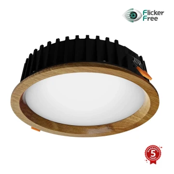 APLED - LED Ugradbena svjetiljka RONDO WOODLINE LED/12W/230V 3000K pr. 20 cm hrast masivni