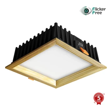 APLED - LED Ugradbena svjetiljka SQUARE WOODLINE LED/12W/230V 4000K 17x17 cm bor masivni