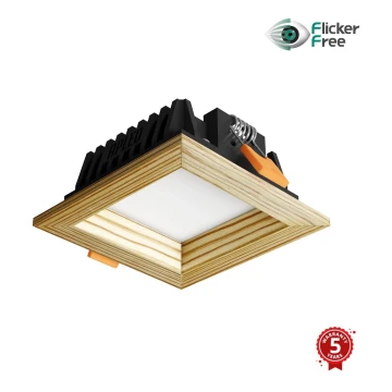 APLED - LED Ugradbena svjetiljka SQUARE WOODLINE LED/3W/230V 3000K 9x9 cm bor masivni