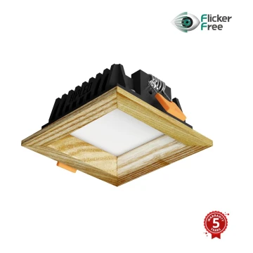 APLED - LED Ugradbena svjetiljka SQUARE WOODLINE LED/3W/230V 3000K 9x9 cm jasen masivni