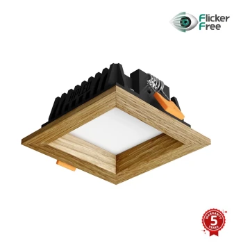 APLED - LED Ugradbena svjetiljka SQUARE WOODLINE LED/3W/230V 4000K 9x9 cm hrast masivni