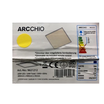Arcchio - LED Prigušiva stropna svjetiljka PHILIA LED/20W/230V 3000-6000K + daljinski upravljač