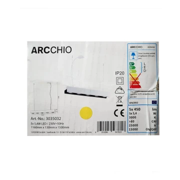 Arcchio - LED Prigušivi luster na sajli OLINKA 5xLED/5,4W/230V