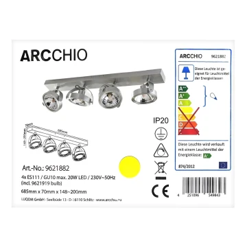 Arcchio - LED Reflektorska svjetiljka MUNIN 4xGU10/ES111/11,5W/230V