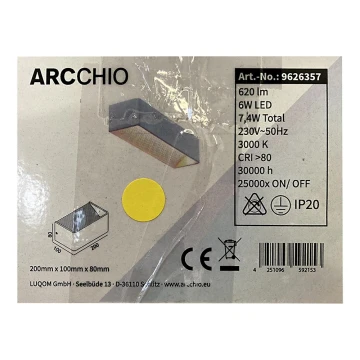 Arcchio - LED Zidna svjetiljka KARAM LED/6W/230V