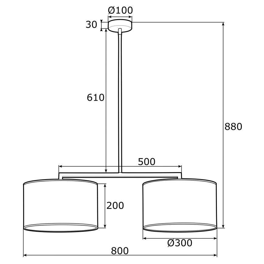 Argon 0898 - Viseći luster KARIN 2xE27/15W/230V mesing/crna