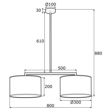 Argon 0899 - Viseći luster KARIN 2xE27/15W/230V crna