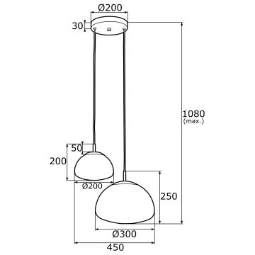 Argon 0902 - Luster na sajli TRINI 2xE27/15W/230V zlatna